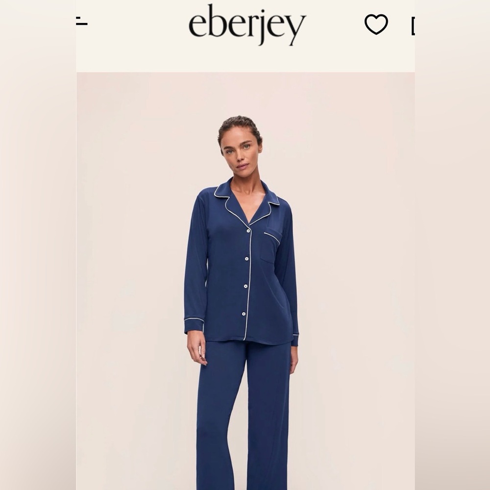 Eberjey Navy Gisele TENCEL™ Modal Long PJ Set